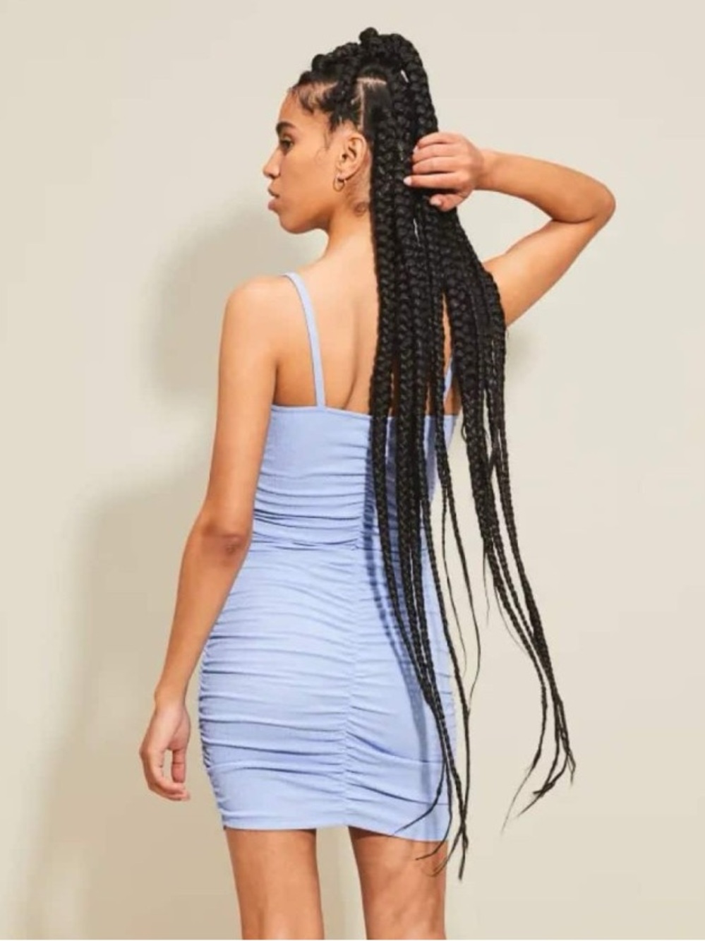 NWT H&M Blue Periwinkle Ruched Mini Dress XS